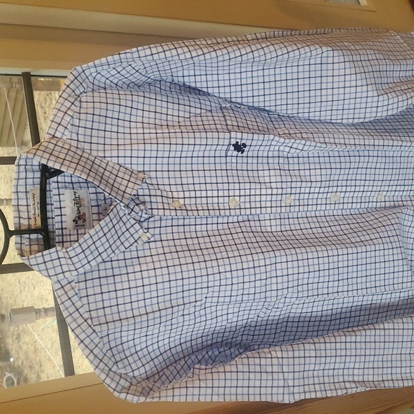 Walt Disney World Mickey Mouse Striped Oxford Button Embroidered Sz L Shirt Men - Picture 2 of 11